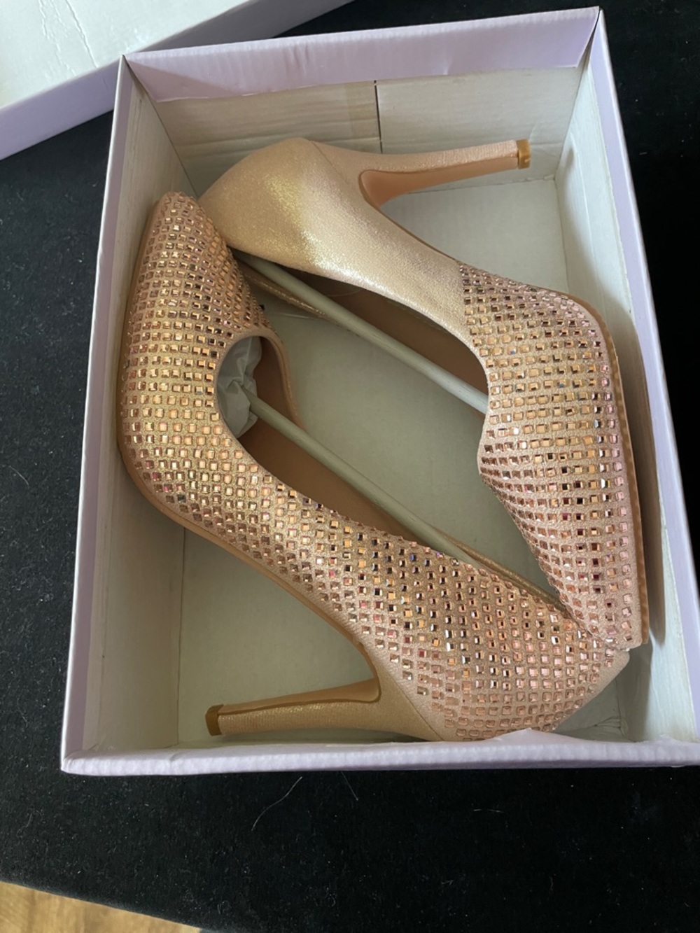 ❤️ PROM Women’s NWOT TOP MODA rhinestone pointed toe stiletto pumps Sz 6.5 - Picture 11 of 12